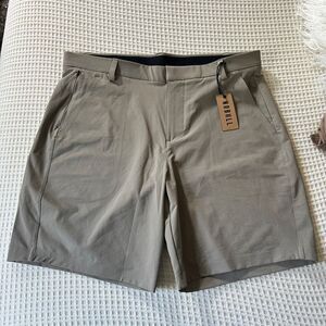 NOBULL mens golf tour shorts 9” brown